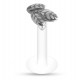 Piercing micro-labret téflon 105 - Trois feuilles nervurées