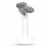 Piercing micro-labret téflon 105 - Trois feuilles nervurées