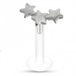 Piercing micro-labret PTFE 108 - Trois étoiles
