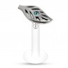 Piercing micro-labret téflon 110 - Feuille cristal bleu-clair