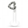 Piercing micro-labret téflon 112 - Cœur creux