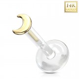 Piercing micro-labret téflon OR-14k jaune lune