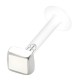 Piercing micro-labret téflon 32 - Carré peint blanc
