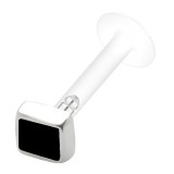 Piercing labret téflon 32 - Carré peint noir