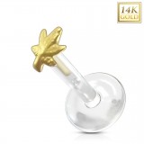 Piercing micro-labret PTFE OR-14k cannabis
