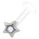Piercing labret téflon 41 - étoile cristal transparent