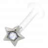 Piercing labret téflon étoile cristal transparent (41)