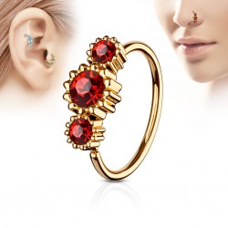 Piercing micro-bcr 190 - Gold-ip rose cristal rouge