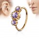 Piercing micro-bcr 190 - Gold-ip rose cristal lilas