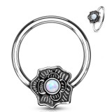 Piercing micro-bcr 80 - Fleur vintage opalite aurora