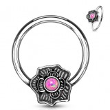 Piercing micro-bcr 80 - Fleur vintage opalite rose