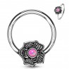 Piercing micro-bcr 80 - Fleur vintage opalite rose