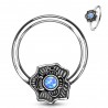 Piercing micro-bcr 80 - Fleur vintage opalite bleue