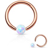 Piercing micro-bcr 129 - Gold-ip rose et opale