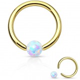 Piercing micro-bcr 129 - Gold-ip jaune et opale