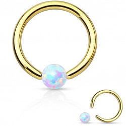 Piercing micro-bcr 129 - Gold-ip jaune et opale