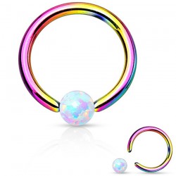 Piercing micro-bcr 129 - Anodisé titane rainbow et opale