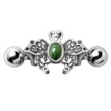 Piercing hélix 78 - Papillon gem vert