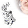 Piercing hélix 130 - Quatre étoiles cristal transparent