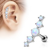Piercing hélix 133 - Opalite cinq perles
