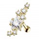 Piercing hélix 165 - Gold-ip jaune étoiles cristal transparent