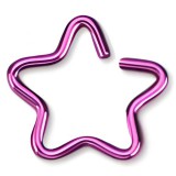 Piercing hélix 153 - Plaqué-titane lilas étoile