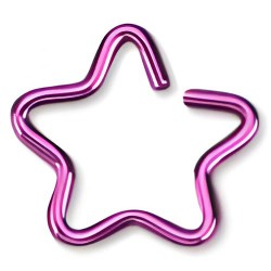 Piercing hélix 153 - Plaqué-titane lilas étoile