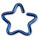 Piercing hélix 153 - Plaqué-titane bleu étoile