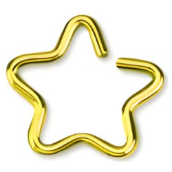 Piercing hélix 153 - Plaqué-or jaune étoile