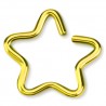 Piercing hélix 153 - Plaqué-or jaune étoile