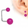 Piercing oreille original 20 - En U acrylique lilas