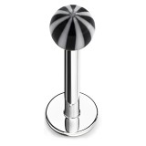 Piercing labret acrylique 04 - Beach-ball noir