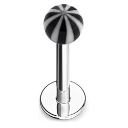 Piercing labret acrylique 04 - Beach-ball noir