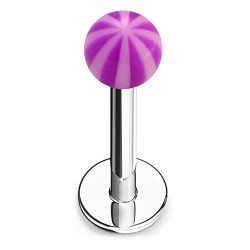 Piercing labret acrylique 04 - Beach-ball lilas