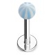 Piercing labret acrylique 04 - Beach-ball bleu-clair
