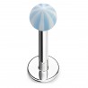 Piercing labret acrylique 04 - Beach-ball bleu-clair