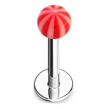 Piercing labret acrylique 04 - Beach-ball rouge