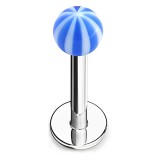 Piercing micro-labret acrylique 04 - Beach-ball bleu