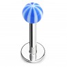 Piercing micro-labret acrylique 04 - Beach-ball bleu