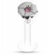 Piercing micro-labret téflon 119 - Fleur cristal rose