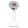 Piercing micro-labret téflon 119 - Fleur cristal rose