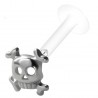 Piercing micro-labret téflon 125 - Crâne avec des os