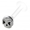 Piercing micro labret téflon crâne avec yeux noirs et cœurs (126)