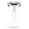 Piercing micro-labret téflon 96 - Grande moustache grise