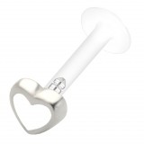 Piercing labret téflon 34 - Cœur coloré blanc
