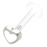 Piercing labret téflon cœur coloré blanc (34)