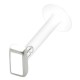 Piercing labret téflon 33 - Rectangle coloré blanc