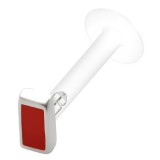 Piercing labret téflon 33 - Rectangle coloré rouge