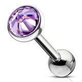 Cartilage hélix, tragus 163 - Cristal lilas 3 à 5mm