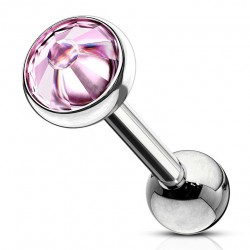 Cartilage hélix, tragus 163 - Cristal rose 3 à 5mm